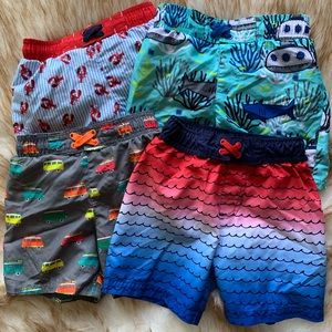 4 cat and jack toddler bathing suits (3-3T; 1-4T)